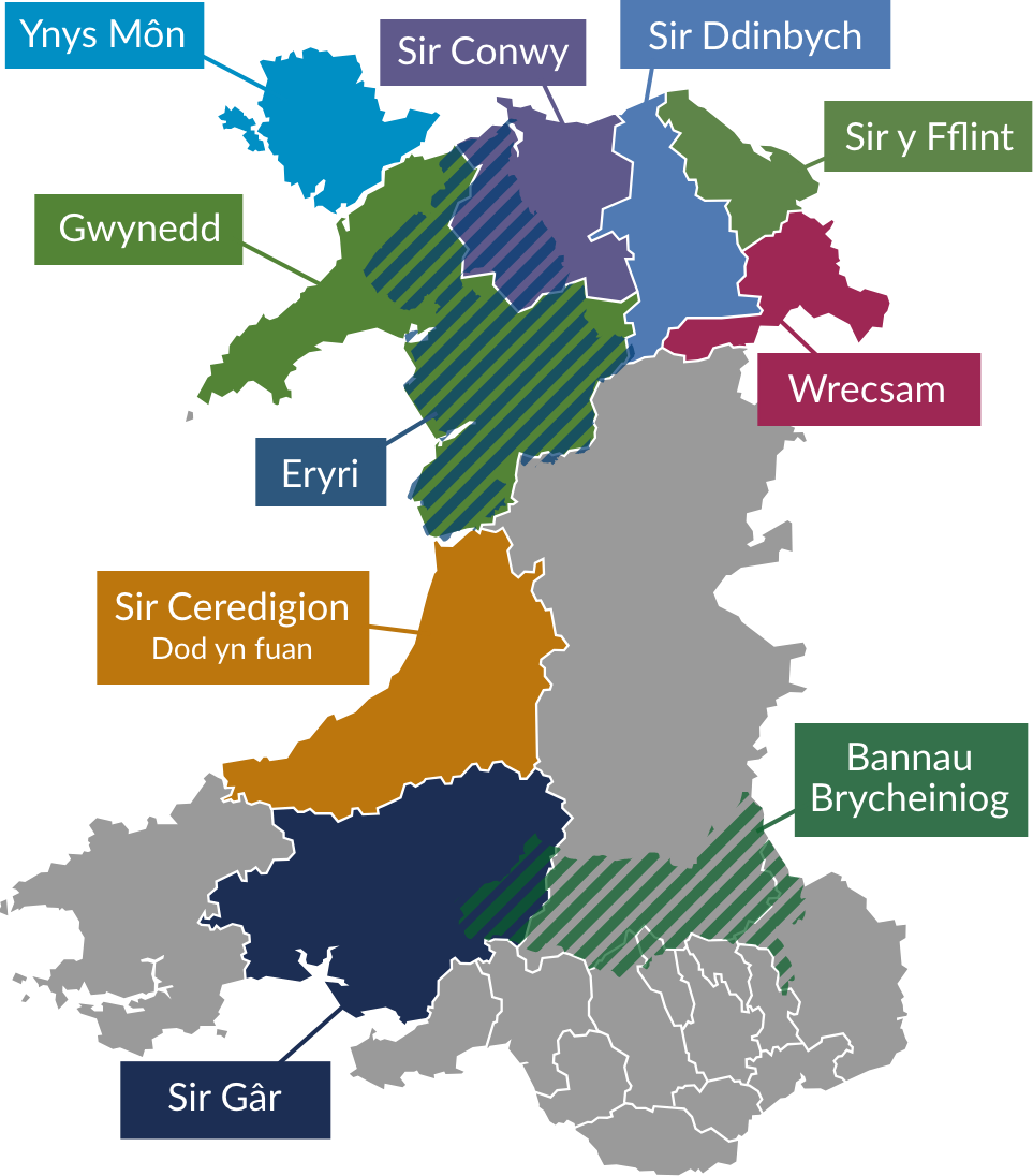 Map cwrs Llysgennad Cymru