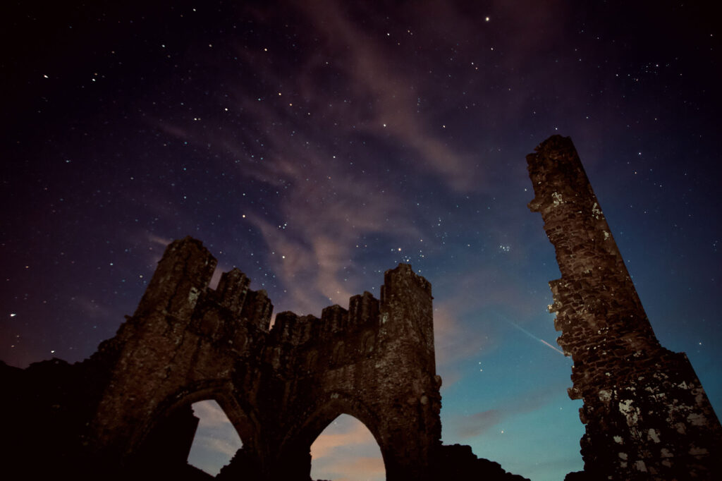 Llanthony Abbey with Dark Skies