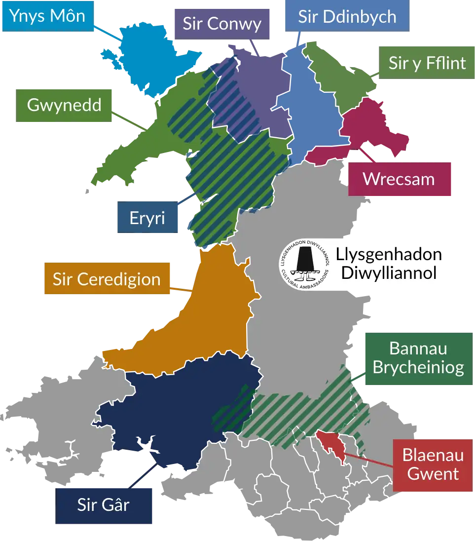 Map cwrs Llysgennad Cymru